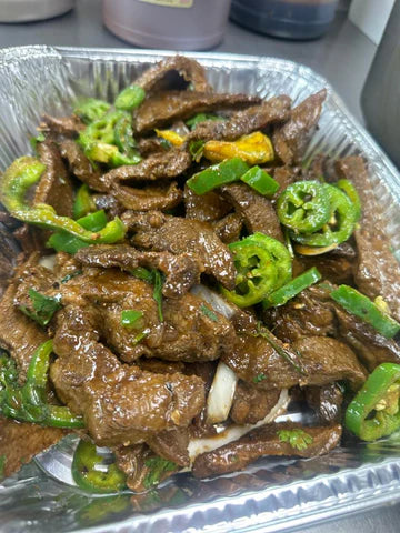 K) Carne Asada con Jalapeño/Roast Beef with Jalapeños BANDEJA GRANDE