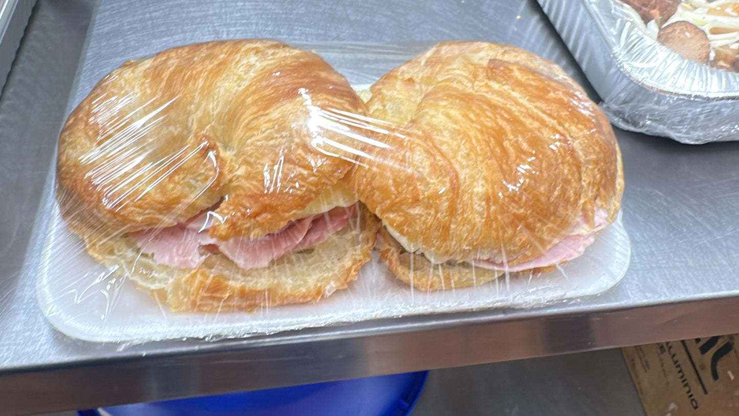 M) Croissant with omelette, ham, and cheese x2